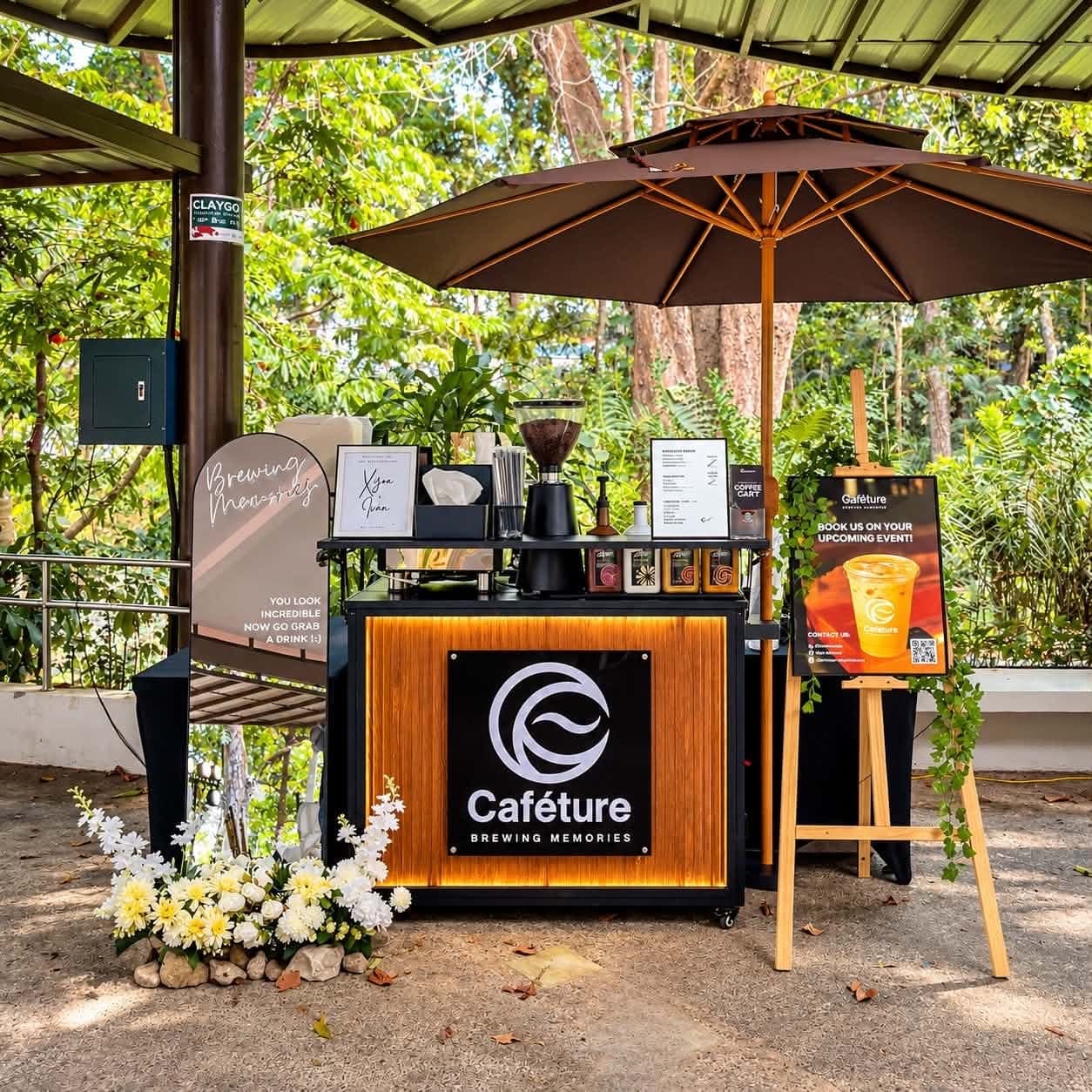 Caféture coffee cart: garden setup